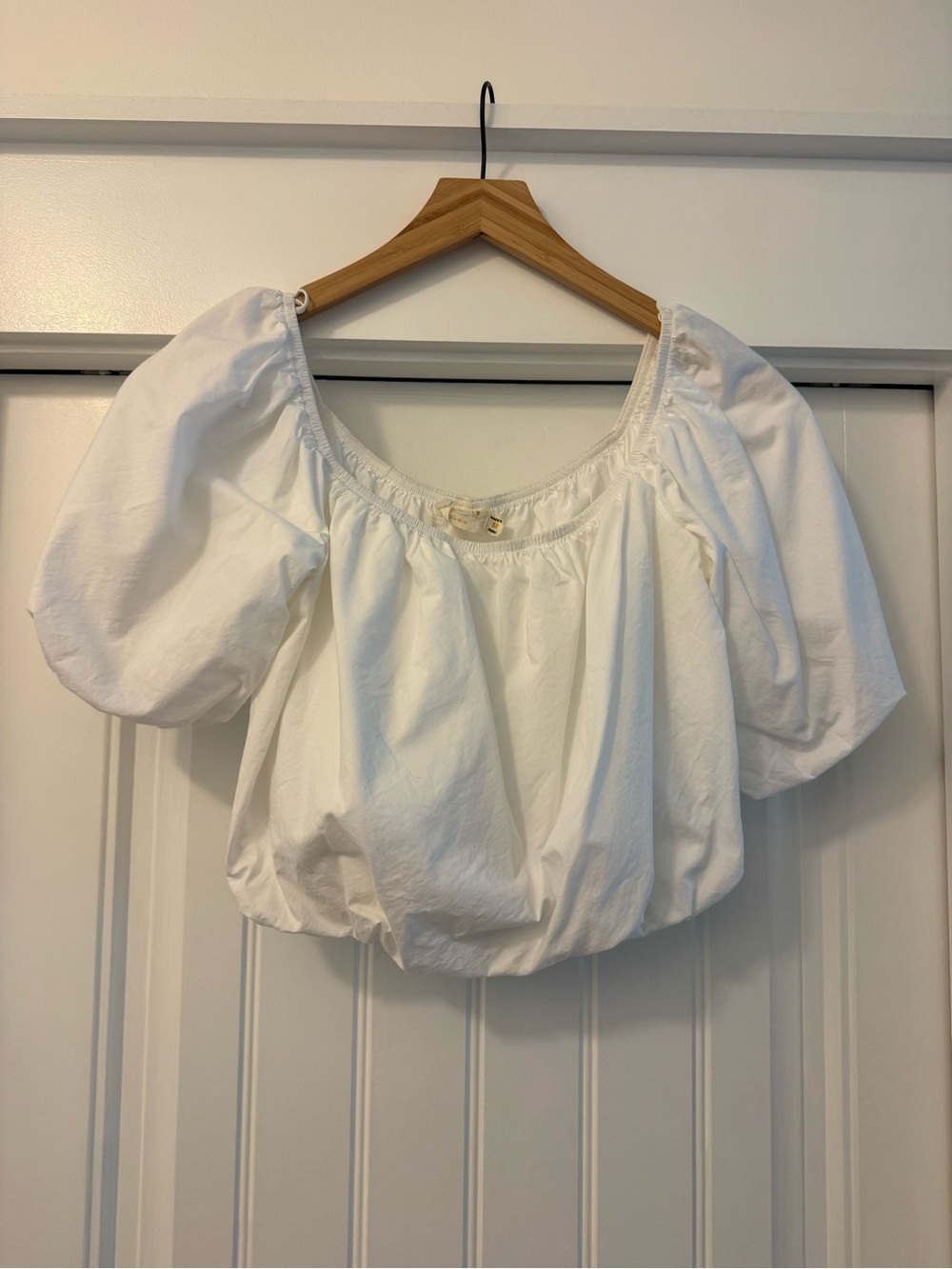 Nation LTD White Puff Sleeve Peasant Blouse